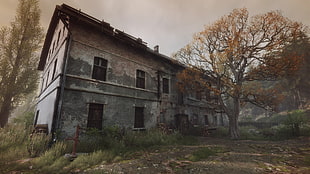 gray 2-storey concrete house, The Vanishing of Ethan Carter, video games, house