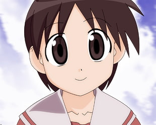 person anime character with brown hair