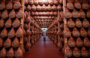 man walking along path, meat, butchers HD wallpaper