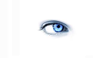 blue eye, eyes, digital art, simple background, white background HD wallpaper