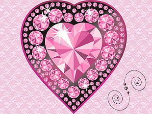 heart pink Diamond edited photography HD wallpaper