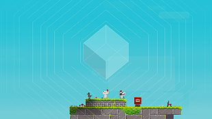 game application illustration, Fez , Gomez, cube