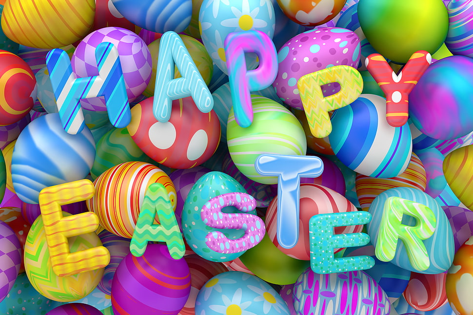 Happy Easter illustration, Easter, eggs, 8k HD wallpaper