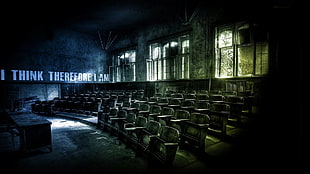 abandoned theater, classroom, quote, grunge, empty 