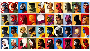 Marvel characters digital wallpaper, Marvel Comics, Hulk, Magneto, Deadpool
