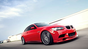 red coupe, BMW, car, red cars, vehicle HD wallpaper