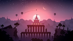 arched during full moon clip art, alto's adventure, video games, illustration, fan art