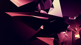 pink and black abstract illustration, digital art, colorful, crystal 