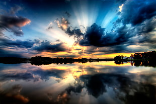 body of water during dusk HD wallpaper