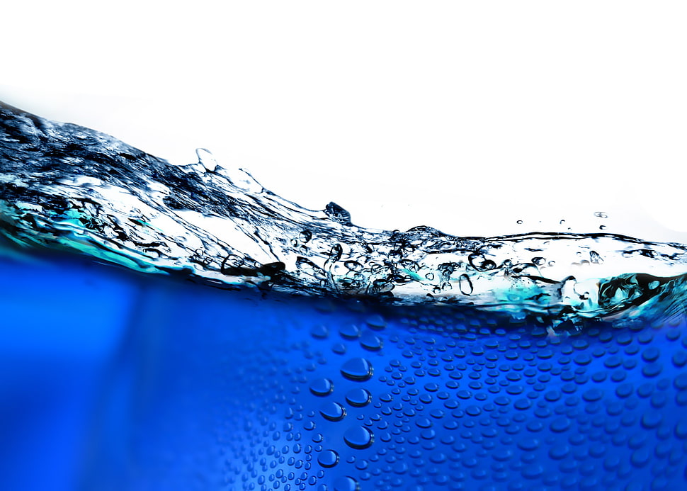 macro photography of water HD wallpaper