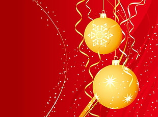 art photography of yellow baubles HD wallpaper