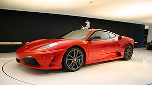 red Ferrari sports coupe, Ferrari F430, Ferrari, red cars, car