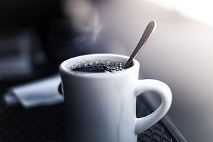 black coffee in white ceramic mug