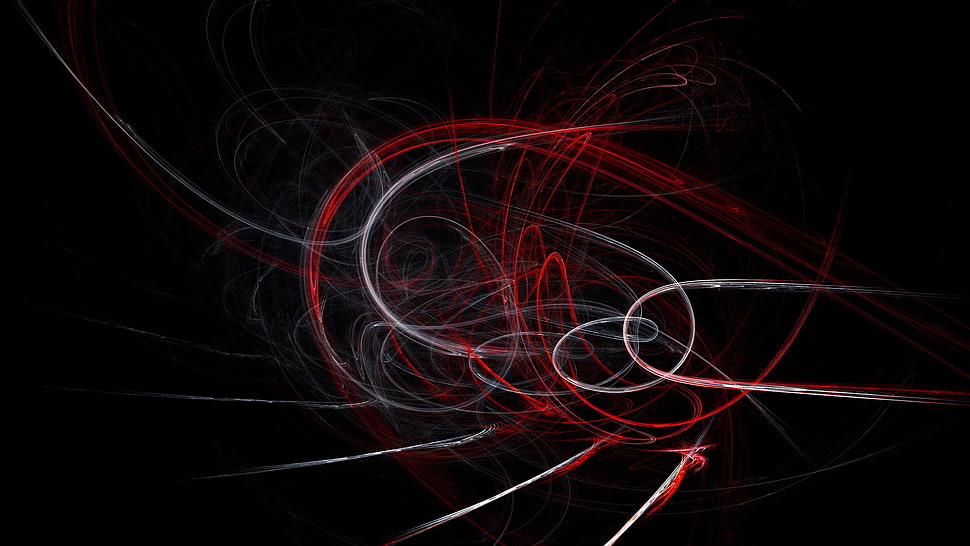 white, red, and black abstract digital wallpaper, abstract, shapes, dark, lines HD wallpaper
