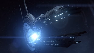 gray aircraft, science fiction, Mass Effect