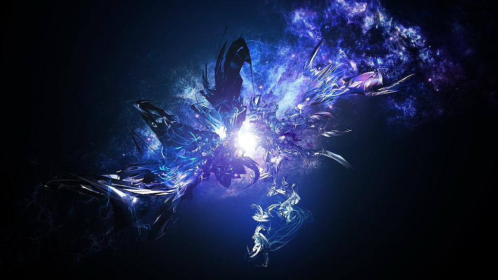 blue and black spectrum HD wallpaper
