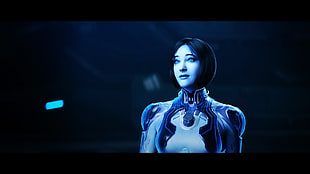 female anime character screenshot, Halo, Cortana, Master Chief, Halo 5: Guardians