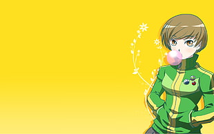 brown haired female anime character illustration, Chie Satonaka, Persona 4, Persona series HD wallpaper