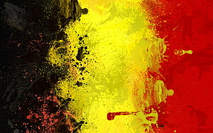 red, yellow and black abstract painting HD wallpaper