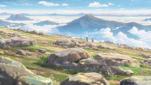 cartoon film showing moutains