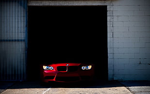 red BMW car, BMW, car, vehicle, red cars