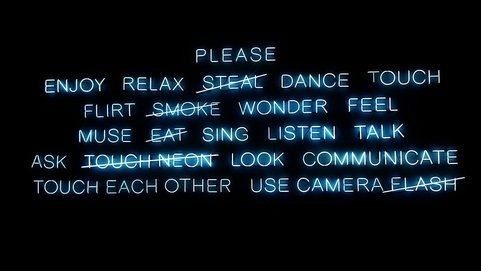 black background with text overlay, neon, simple background, text, typography HD wallpaper