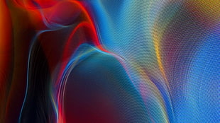 red and blue plastic toy, abstract, CGI
