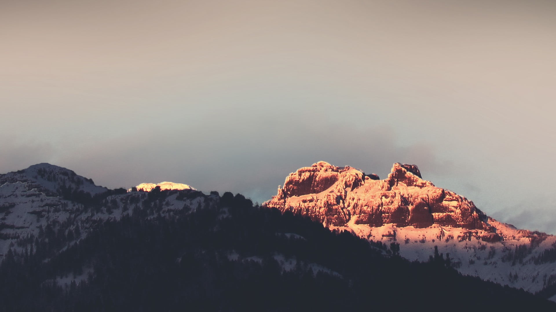 snow-covered rocky mountain, mountains, snow, forest, Yellowstone National Park