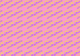 pink, yellow, and purple illustration HD wallpaper