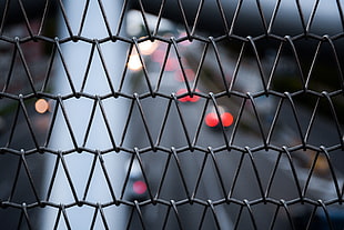 black metal chainlink fence HD wallpaper