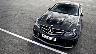 black Mercedes-Benz coupe, Mercedes-Benz, supercars