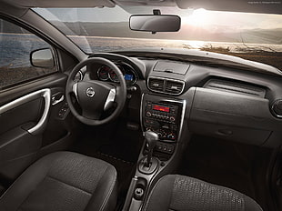 black Nissan steering wheel HD wallpaper