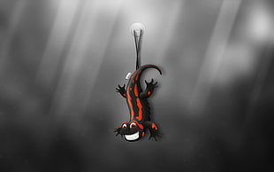 black and red lizard digital wallpaper, artwork, animals, gecko