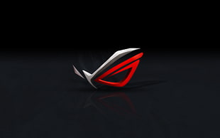 Republic of Gamers logo, Republic of Gamers, logo, reflection, simple background HD wallpaper