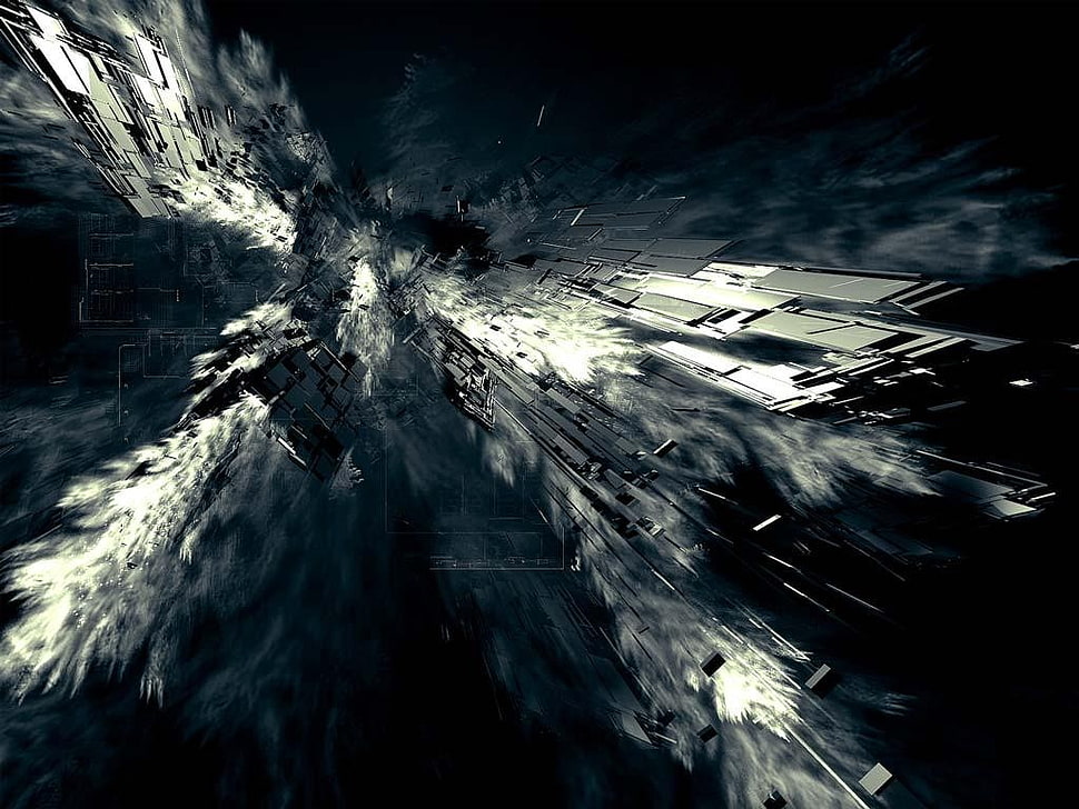 black and gray abstract artwork HD wallpaper