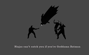 ninjas cat't catch you if you're goddman batman, Batman, humor, minimalism, ninjas HD wallpaper