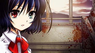 girl in white uniform with odd-eyes anime wallpaper HD wallpaper