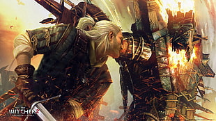 The Witcher 2 game cover, The Witcher 2 Assassins of Kings, The Witcher, Geralt of Rivia