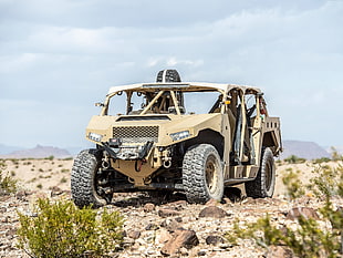 shallow focus photo of brown ATV