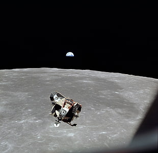 satellite, Apollo, Moon, landscape, space