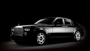 black sedan, Rolls-Royce, Rolls-Royce Phantom, vehicle, black cars HD wallpaper