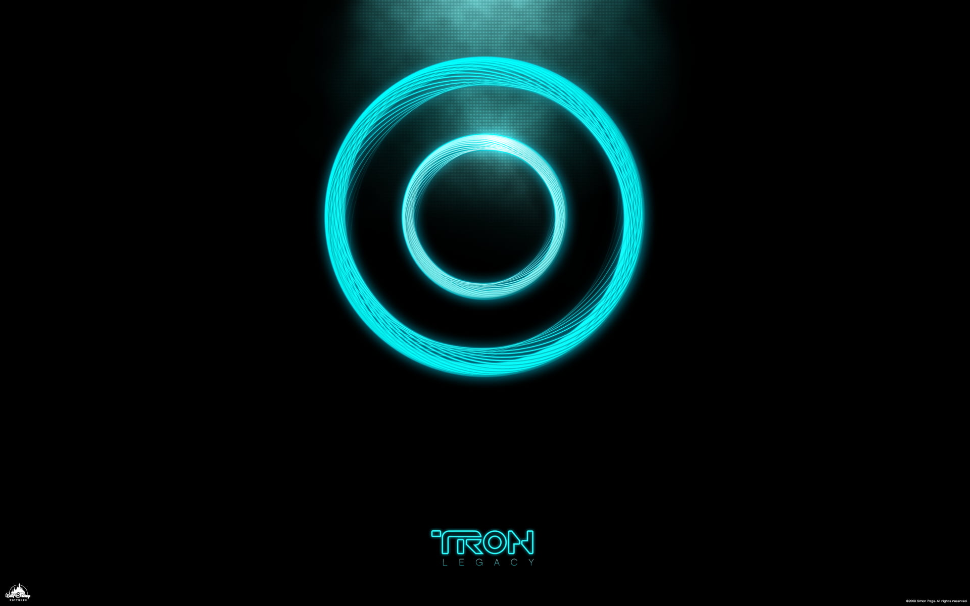 neon blue Tron logo