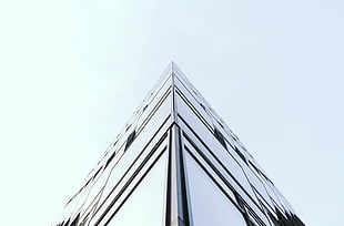 glass building, urban, building, looking up