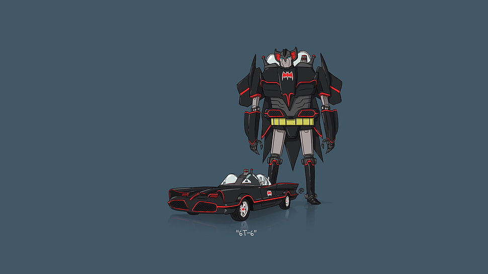 Transformers animation, car, Transformers, minimalism, Batman HD wallpaper