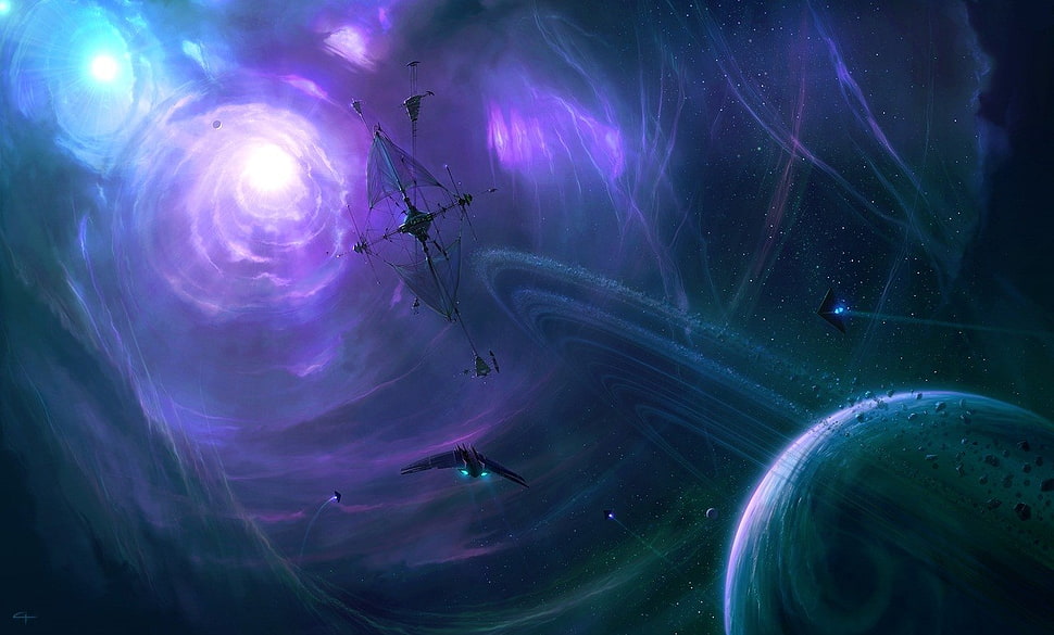 purple and black sports bike, space, science fiction HD wallpaper