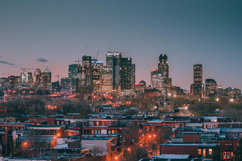 city landscape photo, city, Canada, lights, skycrapers HD wallpaper