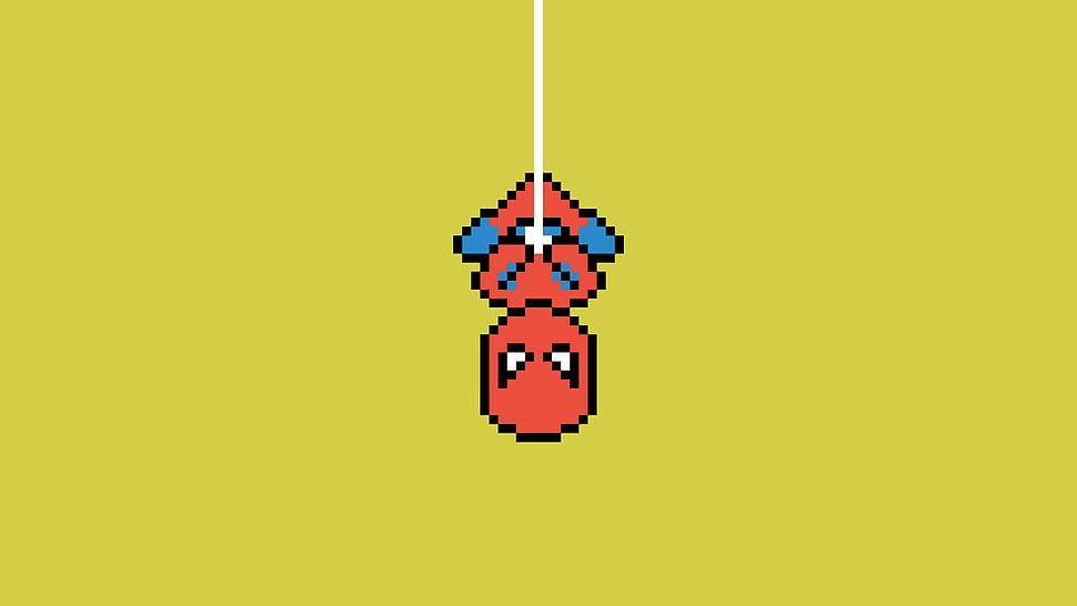 Spider-Man illustration, pixel art, pixels, Spider-Man, simple HD wallpaper