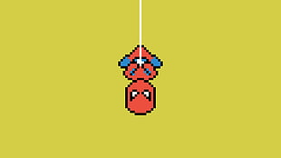 Spider-Man illustration, pixel art, pixels, Spider-Man, simple HD wallpaper