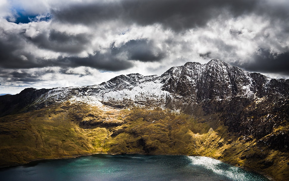 grey mountain, landscape HD wallpaper