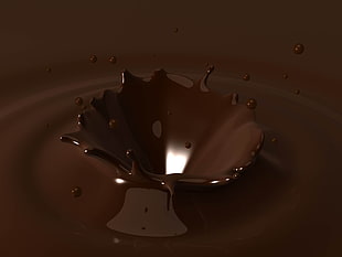 close up photography of chocolate drop